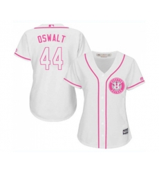 Womens Houston Astros #44 Roy Oswalt Authentic White Fashion Cool Base Baseball Jersey