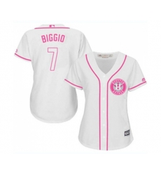 Womens Houston Astros #7 Craig Biggio Authentic White Fashion Cool Base Baseball Jersey