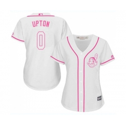 Womens Cleveland Indians #0 B.J. Upton Replica White Fashion Cool Base Baseball Jersey