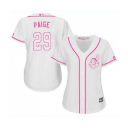 Womens Cleveland Indians #29 Satchel Paige Replica White Fashion Cool Base Baseball Jersey