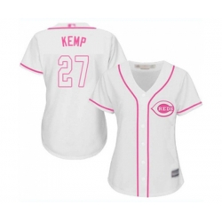 Womens Cincinnati Reds #27 Matt Kemp Replica White Fashion Cool Base Baseball Jersey