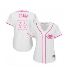 Womens Cincinnati Reds #35 Tanner Roark Replica White Fashion Cool Base Baseball Jersey