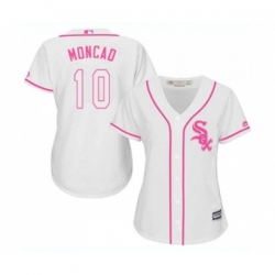Womens Chicago White Sox #10 Yoan Moncada Replica White Fashion Cool Base MLB Jerseys