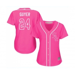 Womens Chicago White Sox #24 Brandon Guyer Authentic Pink Fashion Cool Base Baseball Jersey