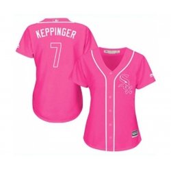 Womens Chicago White Sox #7 Jeff Keppinger Authentic Pink Fashion Cool Base Baseball Jersey