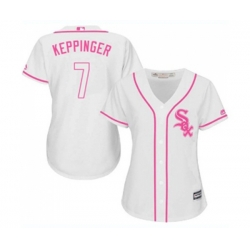 Womens Chicago White Sox #7 Jeff Keppinger Replica White Fashion Cool Base Baseball Jersey