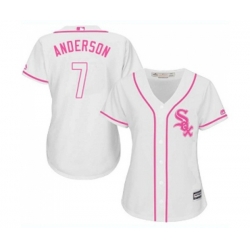Womens Chicago White Sox #7 Tim Anderson Replica White Fashion Cool Base Baseball Jersey