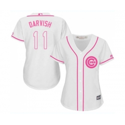 Womens Chicago Cubs #11 Yu Darvish Authentic White Fashion Baseball Jersey