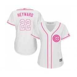Womens Chicago Cubs #22 Jason Heyward Authentic White Fashion Baseball Jersey
