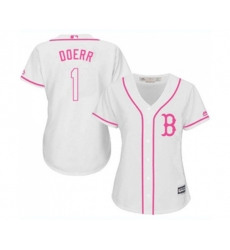 Womens Boston Red Sox #1 Bobby Doerr Replica White Fashion Baseball Jersey