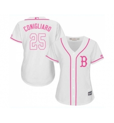 Womens Boston Red Sox #25 Tony Conigliaro Replica White Fashion Baseball Jersey