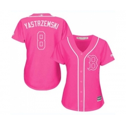 Womens Boston Red Sox #8 Carl Yastrzemski Authentic Pink Fashion Baseball Jersey Womens Boston Red Sox #8 Carl Yastrzemski Authentic Pink Fashion Baseball Jersey