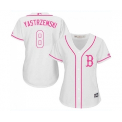 Womens Boston Red Sox #8 Carl Yastrzemski Replica White Fashion Baseball Jersey Womens Boston Red Sox #8 Carl Yastrzemski Replica White Fashion Baseball Jersey