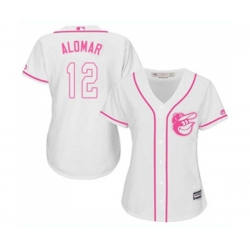 Womens Baltimore Orioles #12 Roberto Alomar Replica White Fashion Cool Base Baseball Jersey