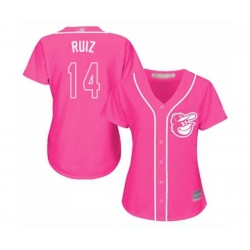 Womens Baltimore Orioles #14 Rio Ruiz Authentic Pink Fashion Cool Base Baseball Jersey