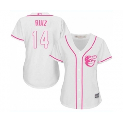 Womens Baltimore Orioles #14 Rio Ruiz Replica White Fashion Cool Base Baseball Jersey