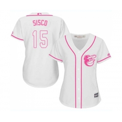 Womens Baltimore Orioles #15 Chance Sisco Replica White Fashion Cool Base Baseball Jersey