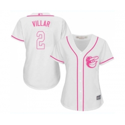 Womens Baltimore Orioles #2 Jonathan Villar Replica White Fashion Cool Base Baseball Jersey