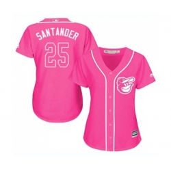 Womens Baltimore Orioles #25 Anthony Santander Authentic Pink Fashion Cool Base Baseball Jersey