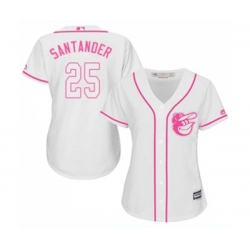 Womens Baltimore Orioles #25 Anthony Santander Replica White Fashion Cool Base Baseball Jersey