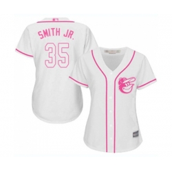 Womens Baltimore Orioles #35 Dwight Smith Jr. Replica White Fashion Cool Base Baseball Jersey