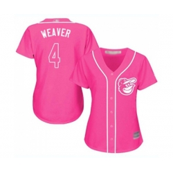 Womens Baltimore Orioles #4 Earl Weaver Authentic Pink Fashion Cool Base Baseball Jersey