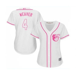 Womens Baltimore Orioles #4 Earl Weaver Replica White Fashion Cool Base Baseball Jersey