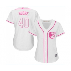 Womens Baltimore Orioles #40 Jesus Sucre Replica White Fashion Cool Base Baseball Jersey