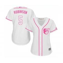 Womens Baltimore Orioles #5 Brooks Robinson Replica White Fashion Cool Base Baseball Jersey