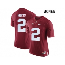 2016 Women Alabama Crimson Tide Jalen Hurts #2 College Football Limited Jerseys - Crimson
