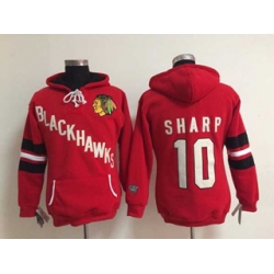 Women Chicago Blackhawks #10 Patrick Sharp Red pullover hooded
