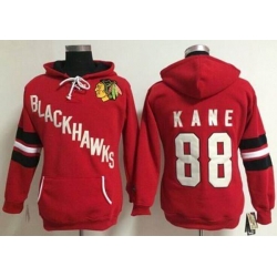 Women Chicago Blackhawks #88 Patrick Kane Red pullover hooded