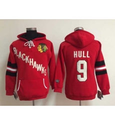 Women Chicago Blackhawks #9 Bobby Hull Red pullover hooded
