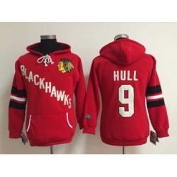 Women Chicago Blackhawks #9 Bobby Hull Red pullover hooded