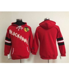 Women Chicago Blackhawks Blank Red pullover hooded