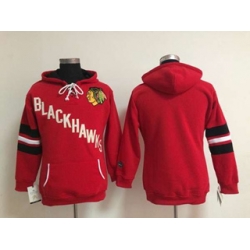 Women Chicago Blackhawks Blank Red pullover hooded