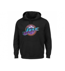 Utah Jazz Majestic Hardwood Classics Tech Patch Black Pullover Hoodie