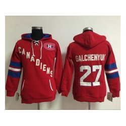 Women Montreal Canadiens #27 Alex Galchenyuk Red Old Time Heidi NHL Hoodie