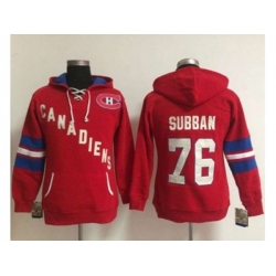 Women Montreal Canadiens #76 P.K Subban Red Old Time Heidi NHL Hoodie
