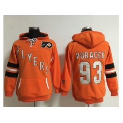 Women Philadelphia Flyers #93 Jakub Voracek Orange Old Time Heidi NHL Hoodie