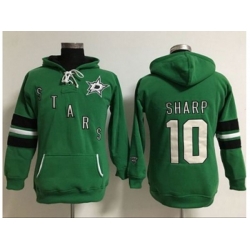 Women Dallas Stars #10 Patrick Sharp Green Old Time Heidi Hoodie NHL Hoodie