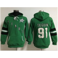 Women Dallas Stars #91 Tyler Seguin Green Old Time Heidi Hoodie NHL Hoodie