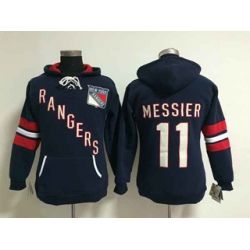 women New York Rangers #11 Mark Messier blue[pullover hooded sweatshirt]