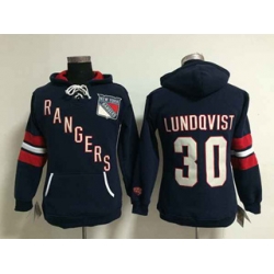 women New York Rangers #30 Henrik Lundqvist blue[pullover hooded sweatshirt]