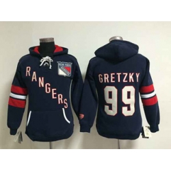 women New York Rangers #99 Wayne Gretzky blue[pullover hooded sweatshirt]