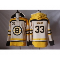 Boston Bruins #33 Zdeno Chara Cream Sawyer Hooded Sweatshirt Stitched NHL Jersey Boston Bruins #33 Zdeno Chara Cream Sawyer Hooded Sweatshirt Stitched NHL Jersey