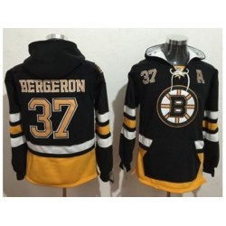 Boston Bruins #37 Patrice Bergeron Black Name & Number Pullover NHL Hoodie Boston Bruins #37 Patrice Bergeron Black Name & Number Pullover NHL Hoodie