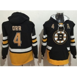 Boston Bruins #4 Bobby Orr Black Name & Number Pullover NHL Hoodie Boston Bruins #4 Bobby Orr Black Name & Number Pullover NHL Hoodie