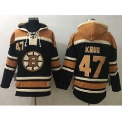 Boston Bruins #47 Torey Krug Black Sawyer Hooded Sweatshirt Stitched NHL Jersey Boston Bruins #47 Torey Krug Black Sawyer Hooded Sweatshirt Stitched NHL Jersey