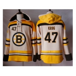 Boston Bruins #47 Torey Krug Cream Sawyer Hooded Sweatshirt Stitched NHL Jersey Boston Bruins #47 Torey Krug Cream Sawyer Hooded Sweatshirt Stitched NHL Jersey